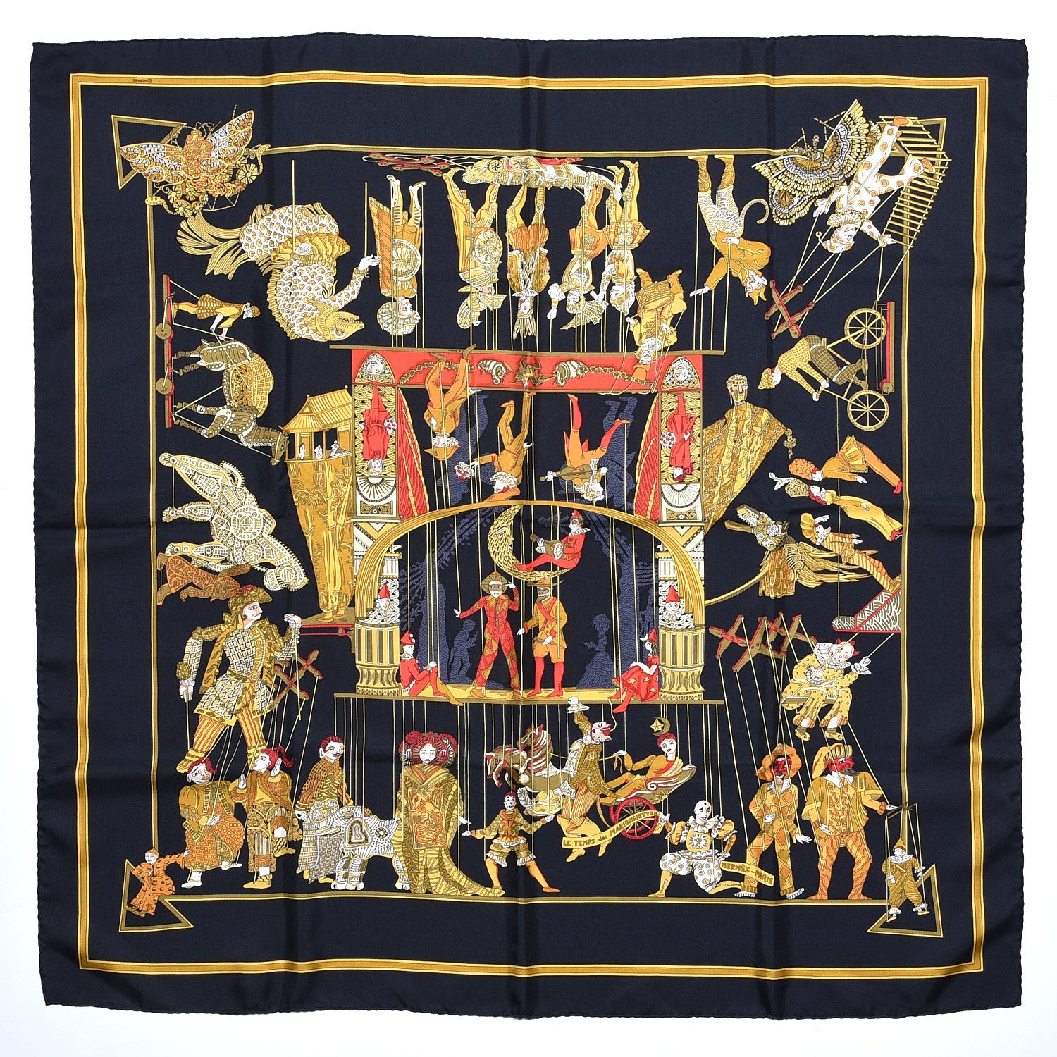 Hermes Silk Les Temps Du Marionnettes Scarf 90 1 of 7