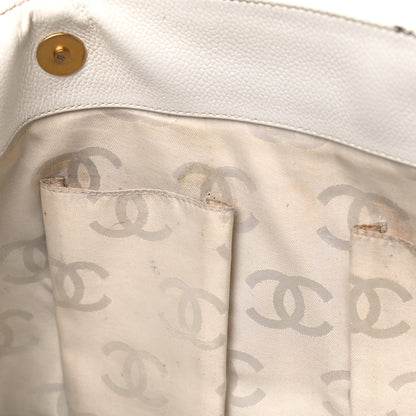 Chanel Caviar CC Tote White 6 of 20