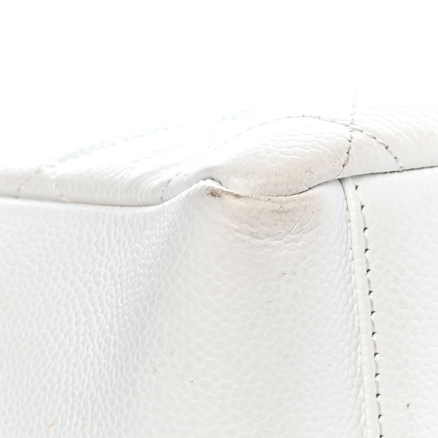 Caviar Quilted Grand Shopping Tote GST White