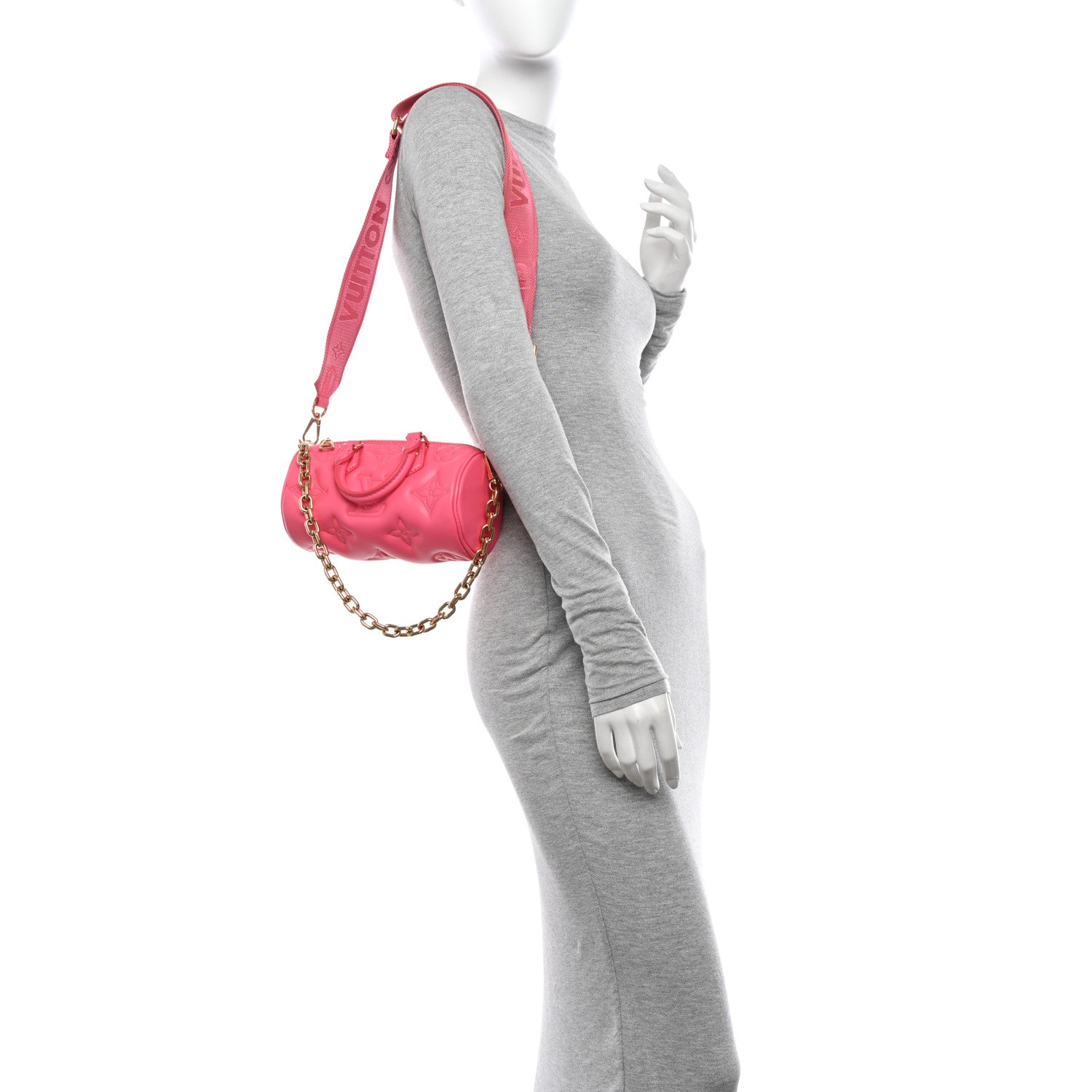 Louis Vuitton Calfskin Bubblegram Papillon BB Dragon Fruit 2 of 11