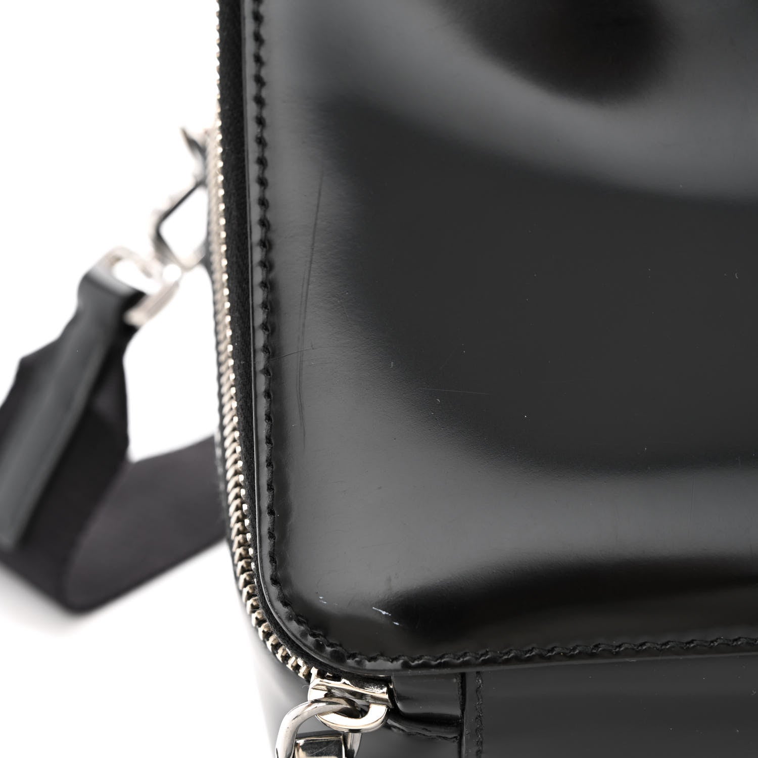 Prada Spazzolato Medium Brique Crossbody Bag Black 13 of 14