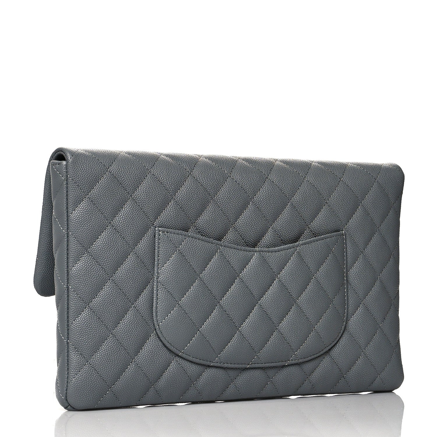 Chanel Caviar Quilted Flap Clutch Grey 3 of 11