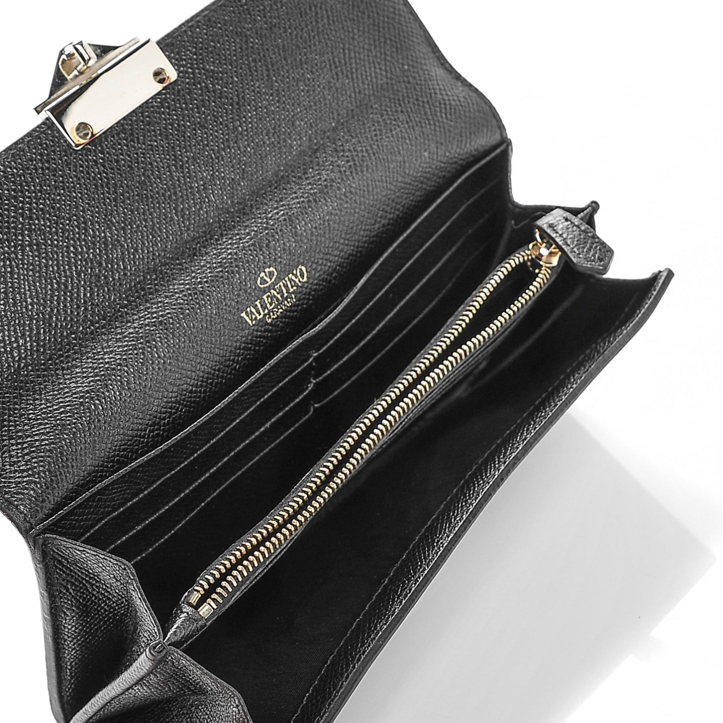 Calfskin Continental Flap Wallet Black