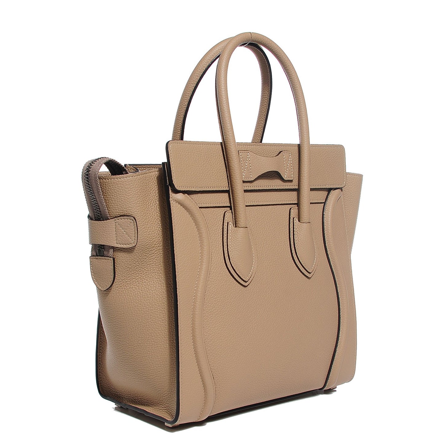 Drummed Calfskin Micro Luggage Dune