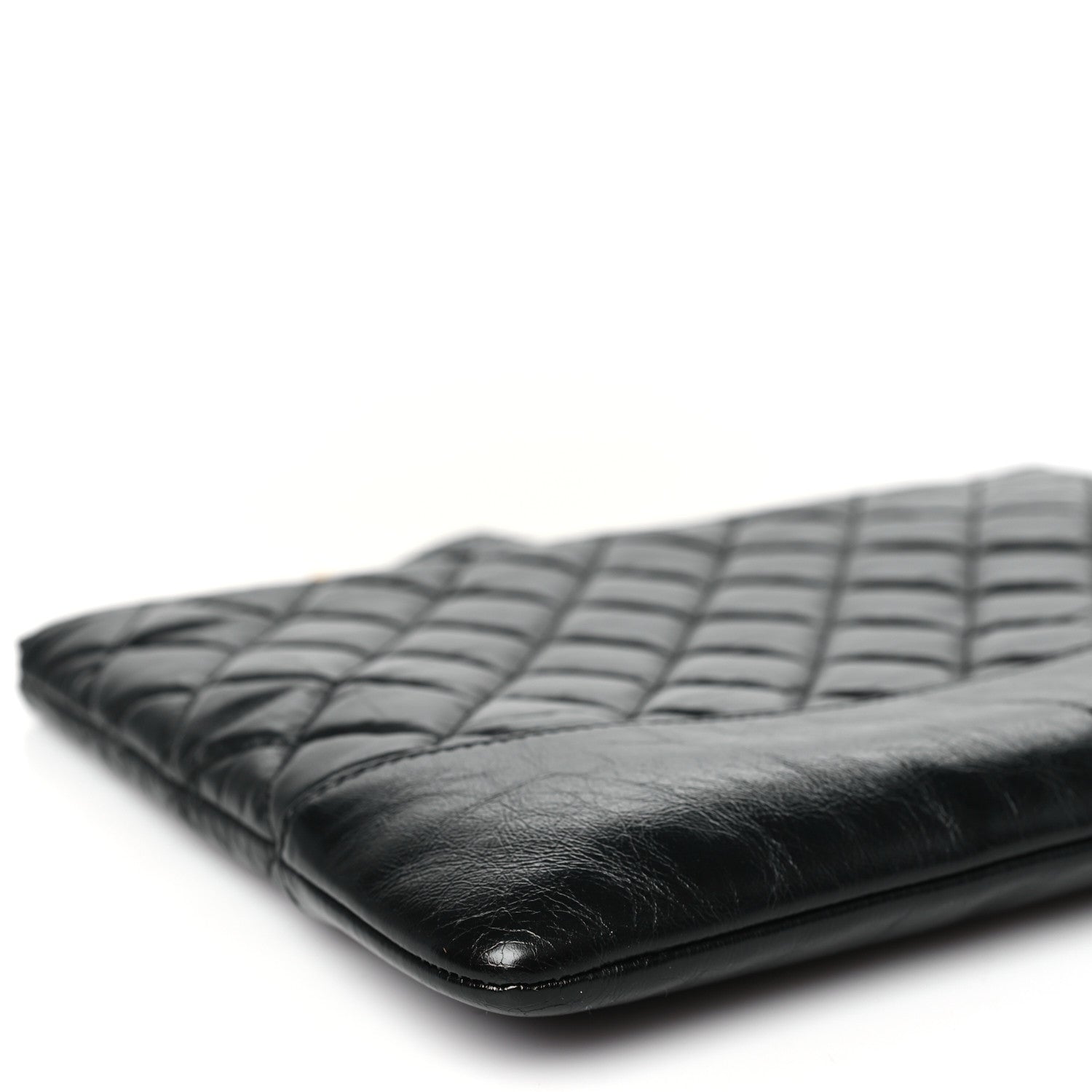 Chanel Aged Calfskin Quilted Medium Gabrielle Cosmetic Case Black 9 of 10