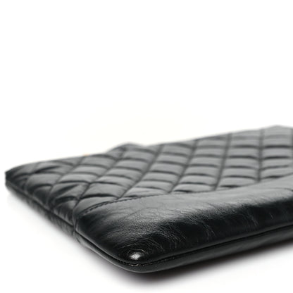Chanel Aged Calfskin Quilted Medium Gabrielle Cosmetic Case Black 9 of 10