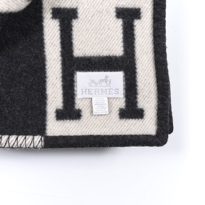 Hermes Wool Cashmere Avalon Blanket Ecru Gris Fonce 3 of 3