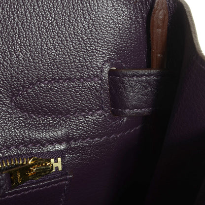 Hermes Taurillon Clemence Birkin 30 Raisin 19 of 22