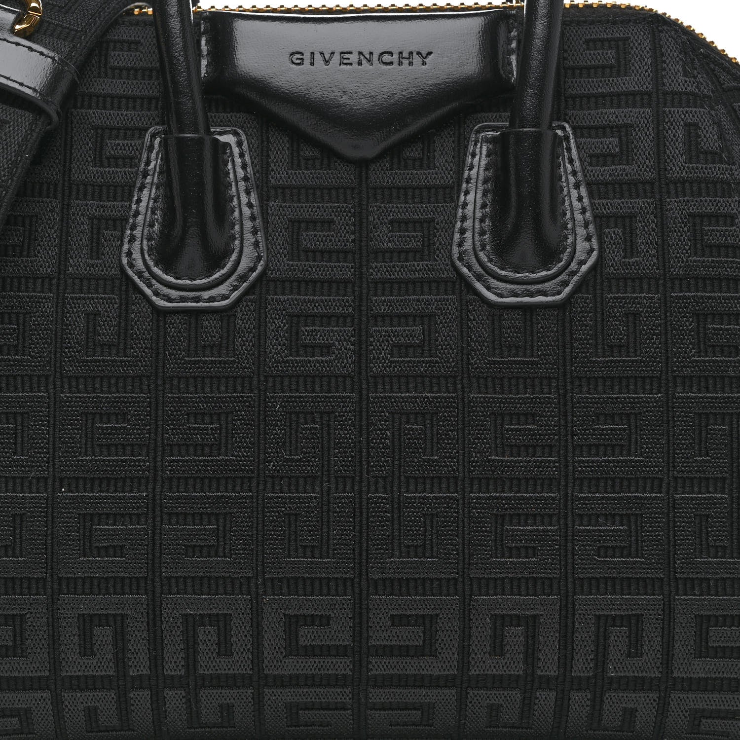 Givenchy Canvas Jacquard Embroidered Calfskin 4G Mini Antigona Black 8 of 17