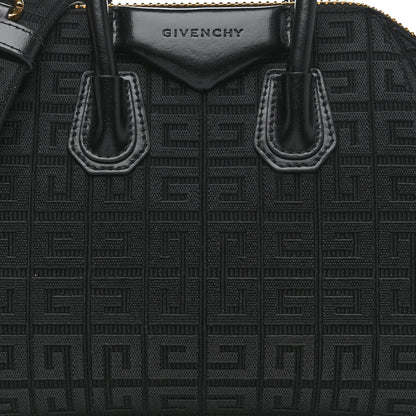 Givenchy Canvas Jacquard Embroidered Calfskin 4G Mini Antigona Black 8 of 17
