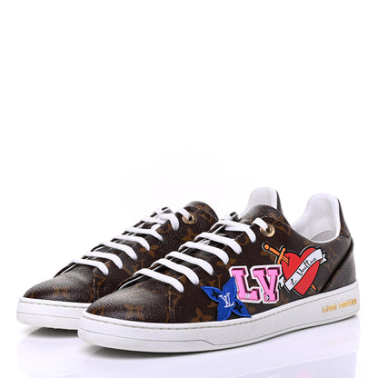Louis Vuitton Calfskin Monogram LV Black Heart Sneakers 39 Cacao 3 of 11
