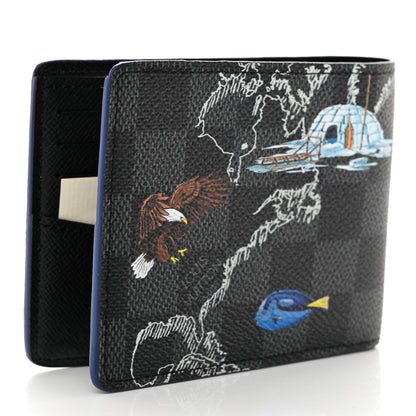 Louis Vuitton Damier Graphite World Map Slender Wallet 3 of 6