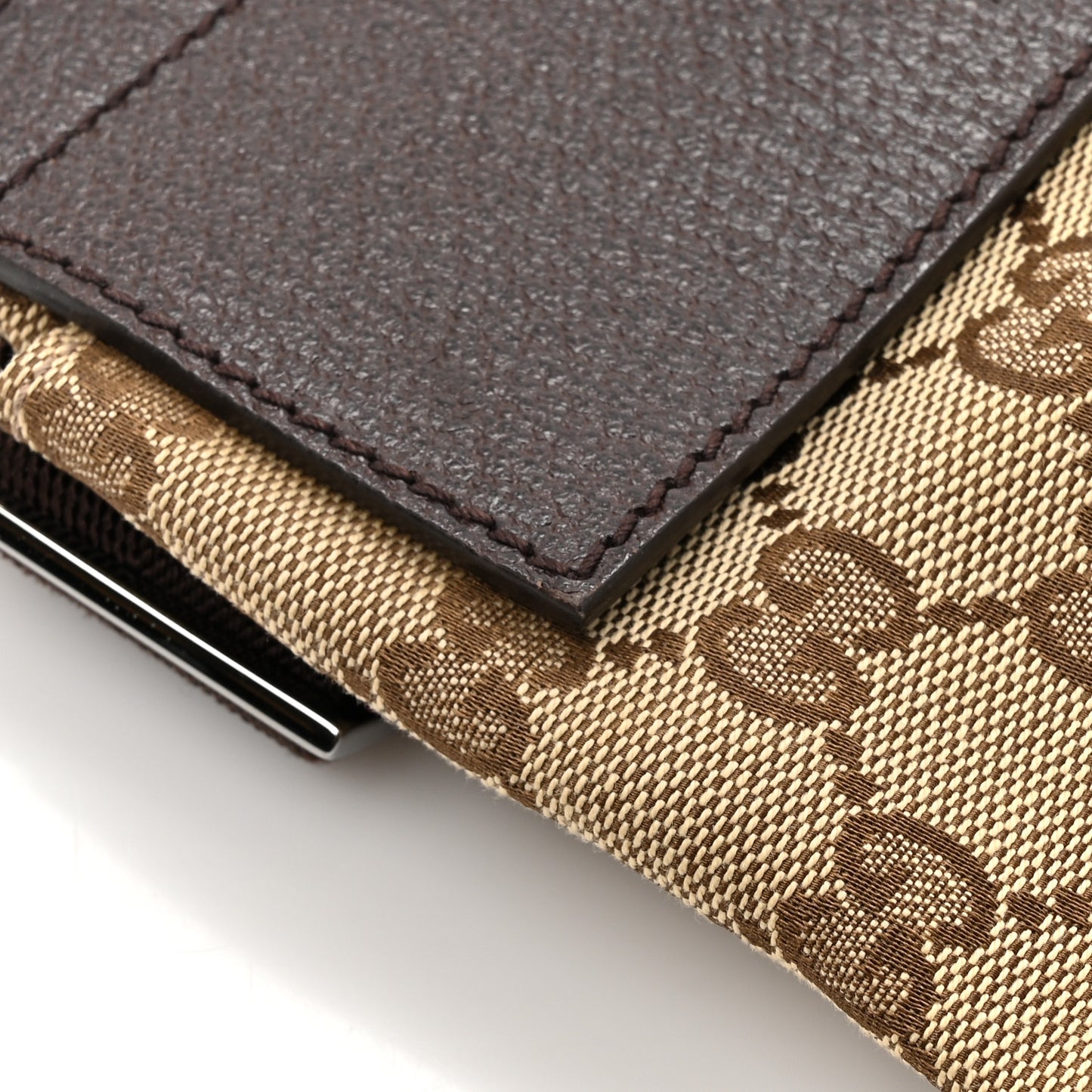 GG Monogram Double Pocket Belt Bag Dark Brown