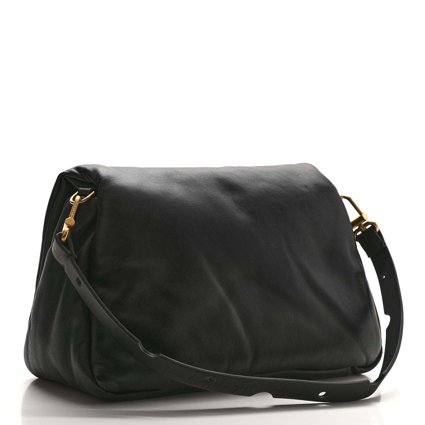 Calfskin Slouchy Nailed Clutch Black