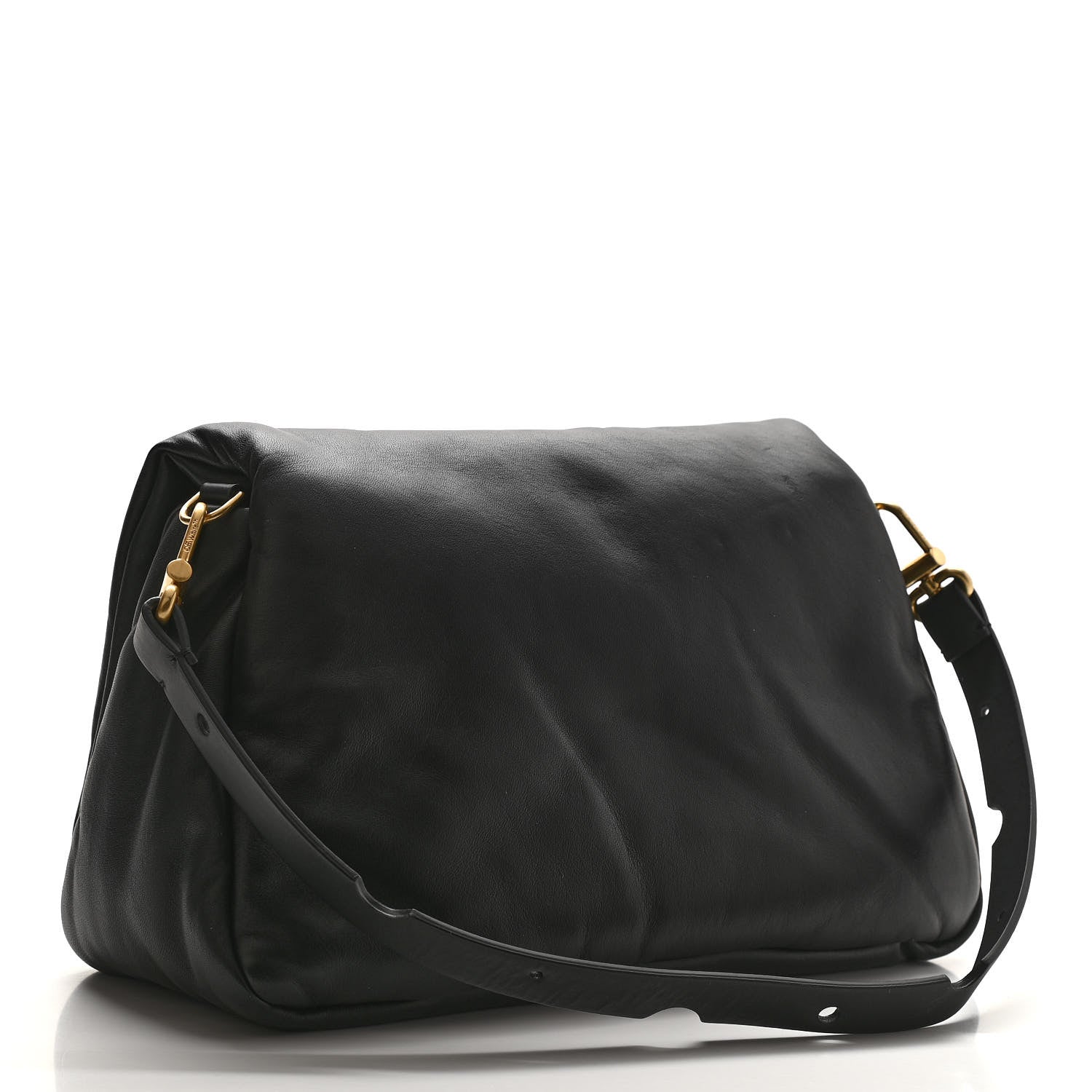Off-White Calfskin Slouchy Nailed Clutch Black 3 of 12