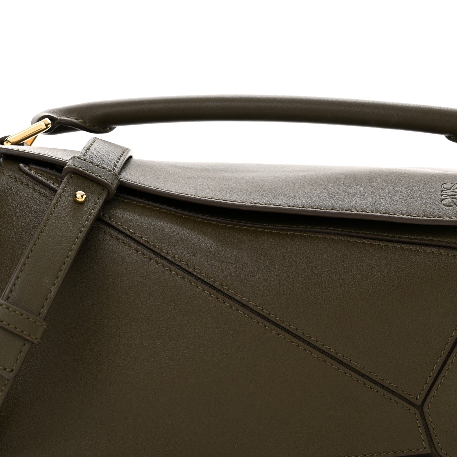 Loewe Calfskin Small Puzzle Bag Dark Khaki Green 7 of 10