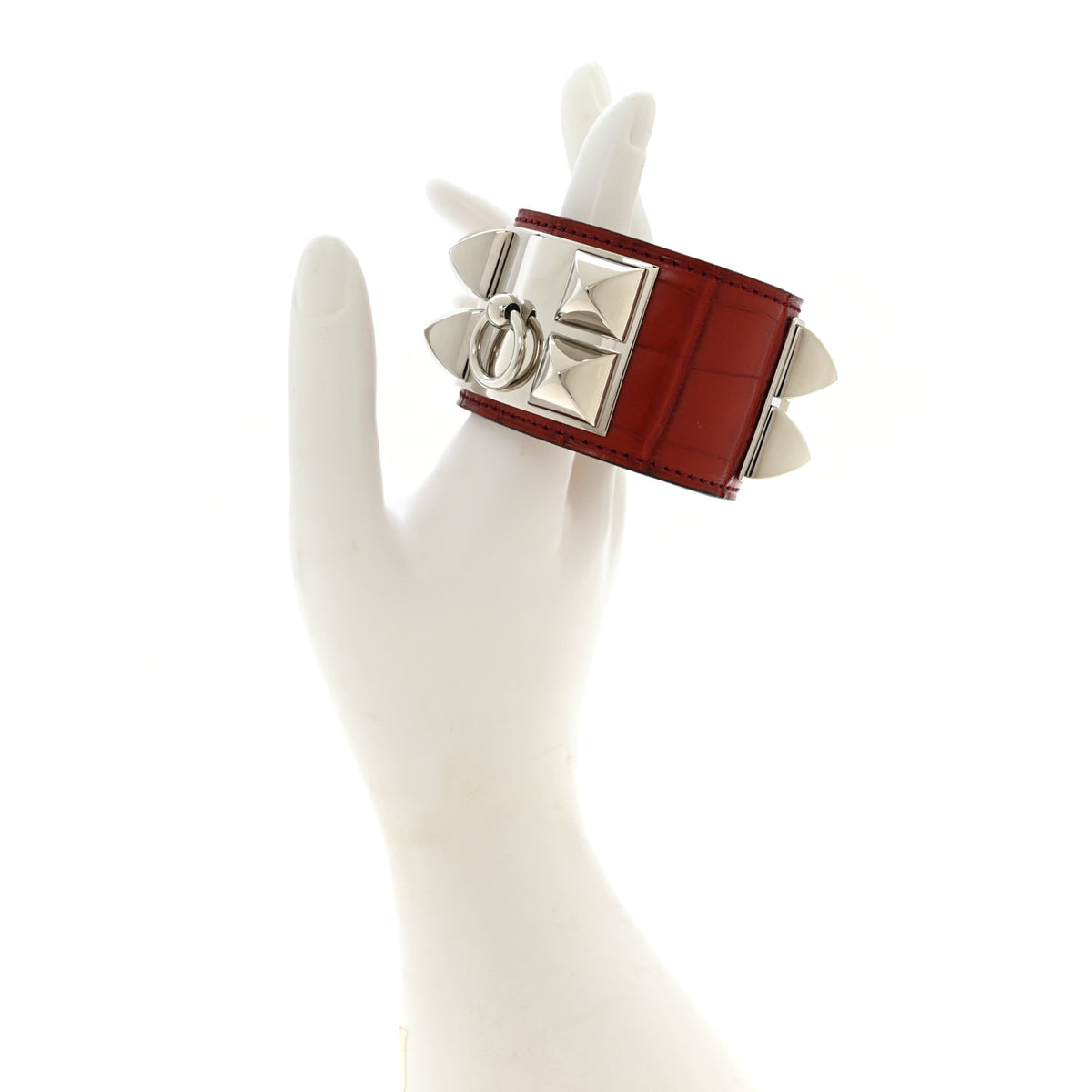 Matte Alligator Collier De Chien CDC Bracelet S Rouge H