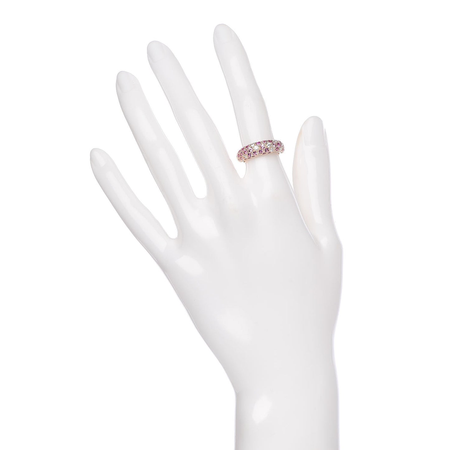 18K Pink Gold Diamond Pink Sapphire 6mm Mimi Ring 49 4.75