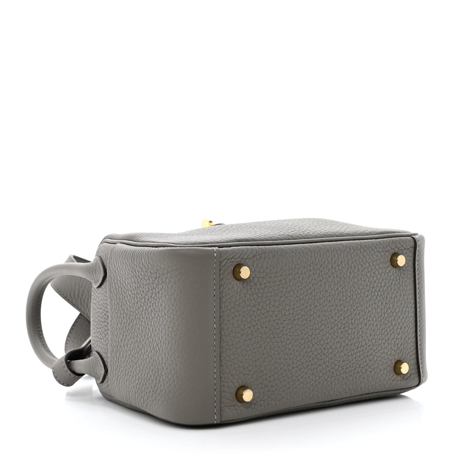 Hermes Taurillon Clemence Mini Lindy 20 Gris Meyer 4 of 11