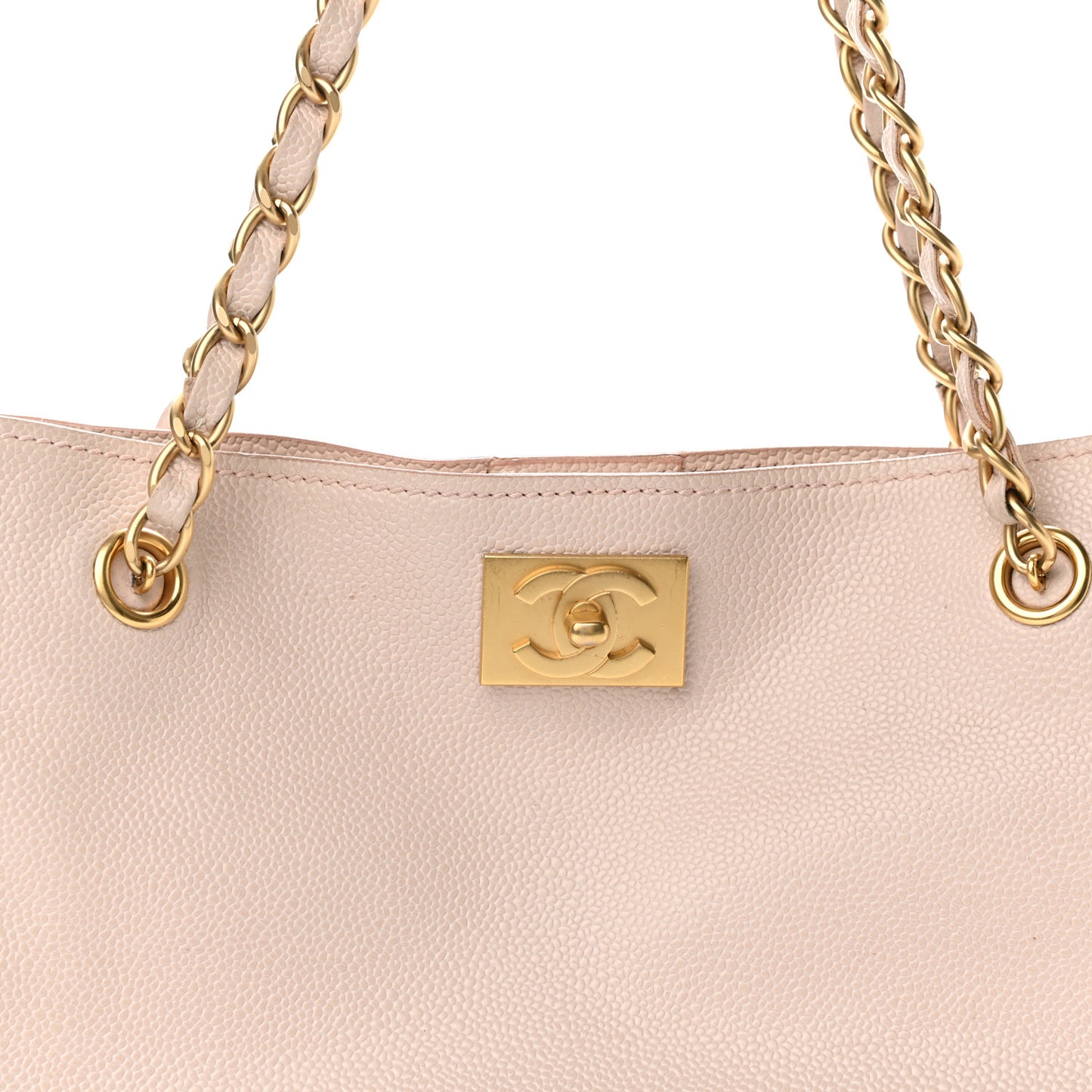 Caviar Quilted Tote Light Pink