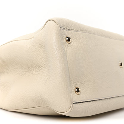 Gucci Pebbled Calfskin Medium Bamboo Shopper Tote Off White 9 of 10