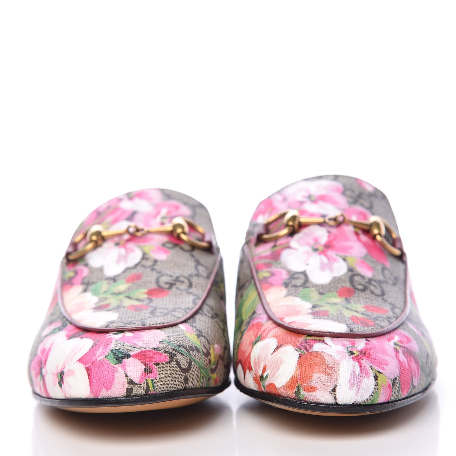 Gucci GG Supreme Monogram Blooms Womens Princetown Slippers 36.5 Beige Multicolor Dry Rose 2 of 12
