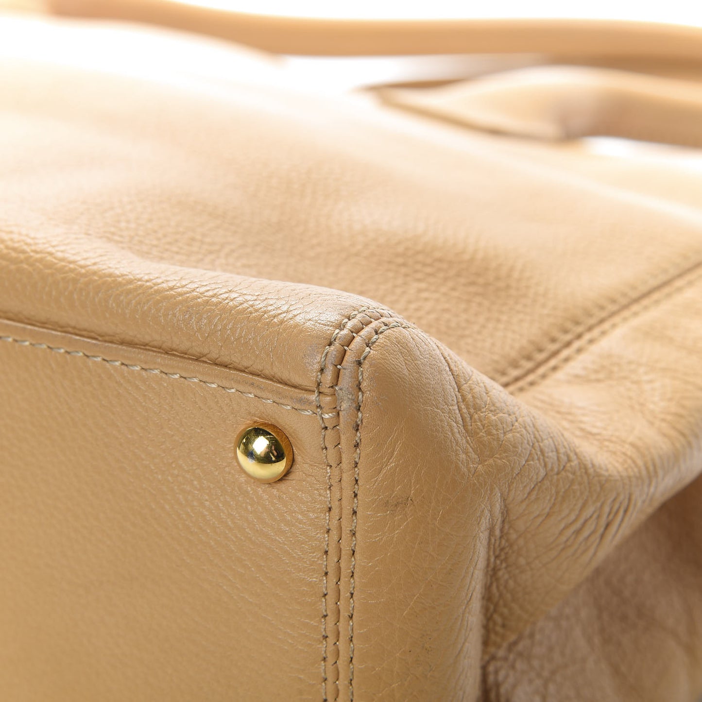 Calfskin Cerf Executive Shopper Tote Beige