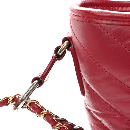 Chanel Aged Calfskin Chevron Quilted Medium Gabrielle Hobo Red 12 of 12