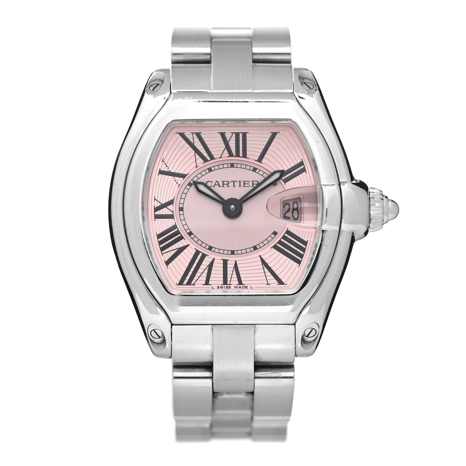 Cartier Stainless Steel 31mm Roadster Quartz Watch Pink 1 of 5