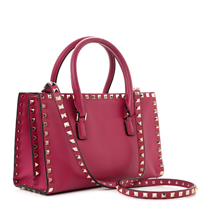 Valentino Garavani Vitello Rockstud Tote Deep Cyclamin 3 of 21