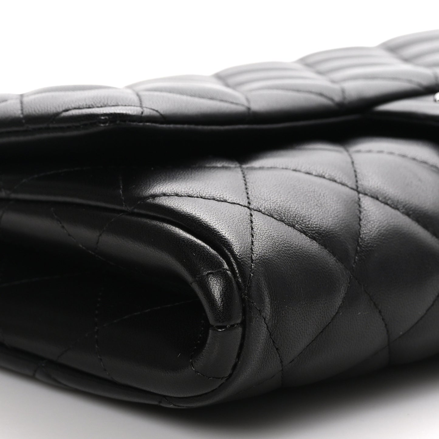 Lambskin Quilted Clutch with Chain Flap Black