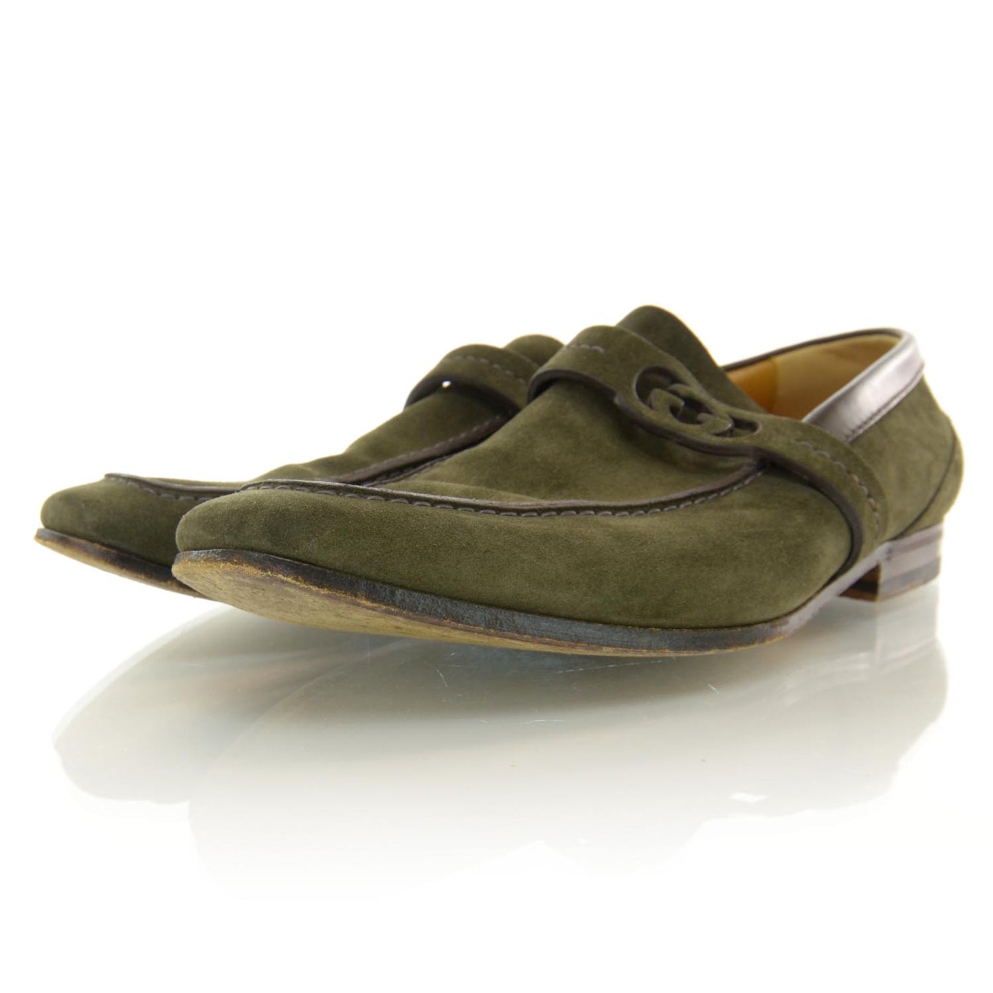 Mens Suede Loafers 40 Green