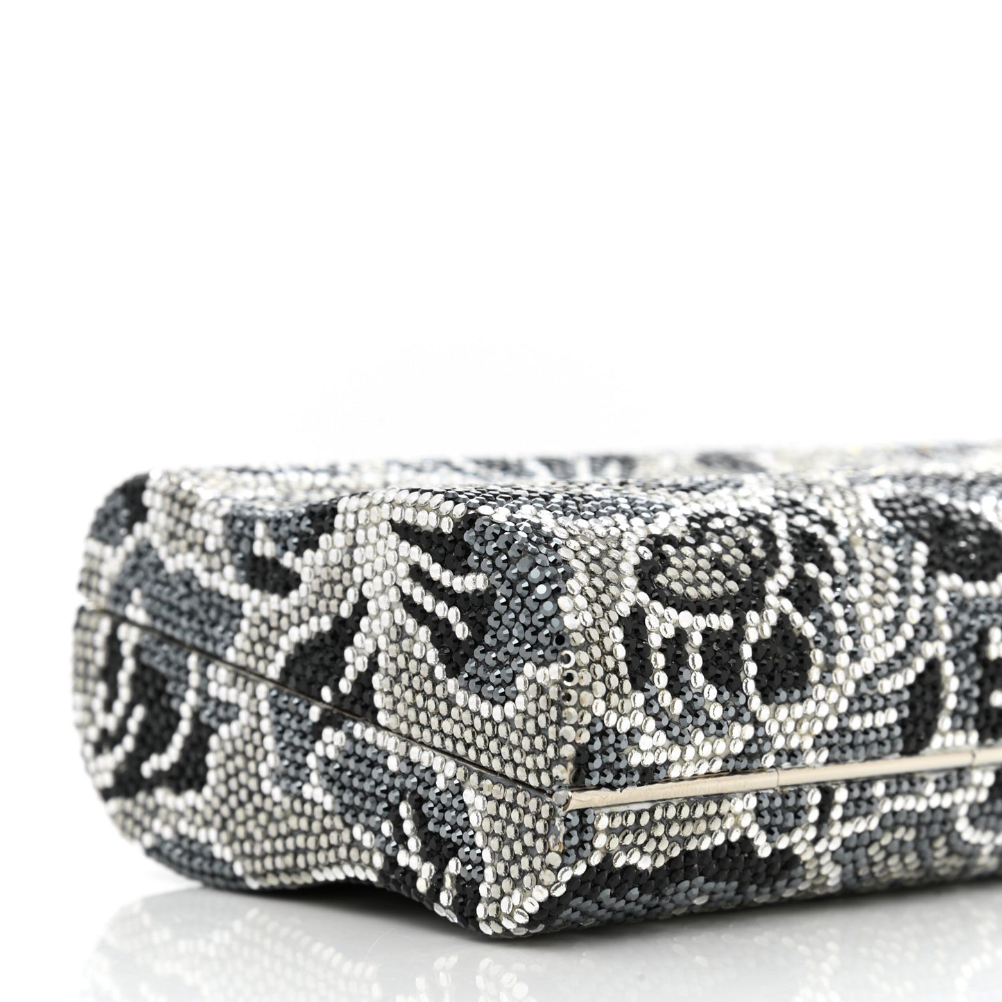 Swarovski Crystal Minaudiere Clutch Silver Multicolor