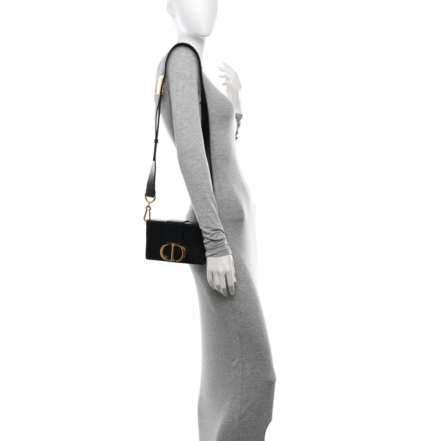 Christian Dior Crackled Lambskin 30 Montaigne Box Bag Black 2 of 14