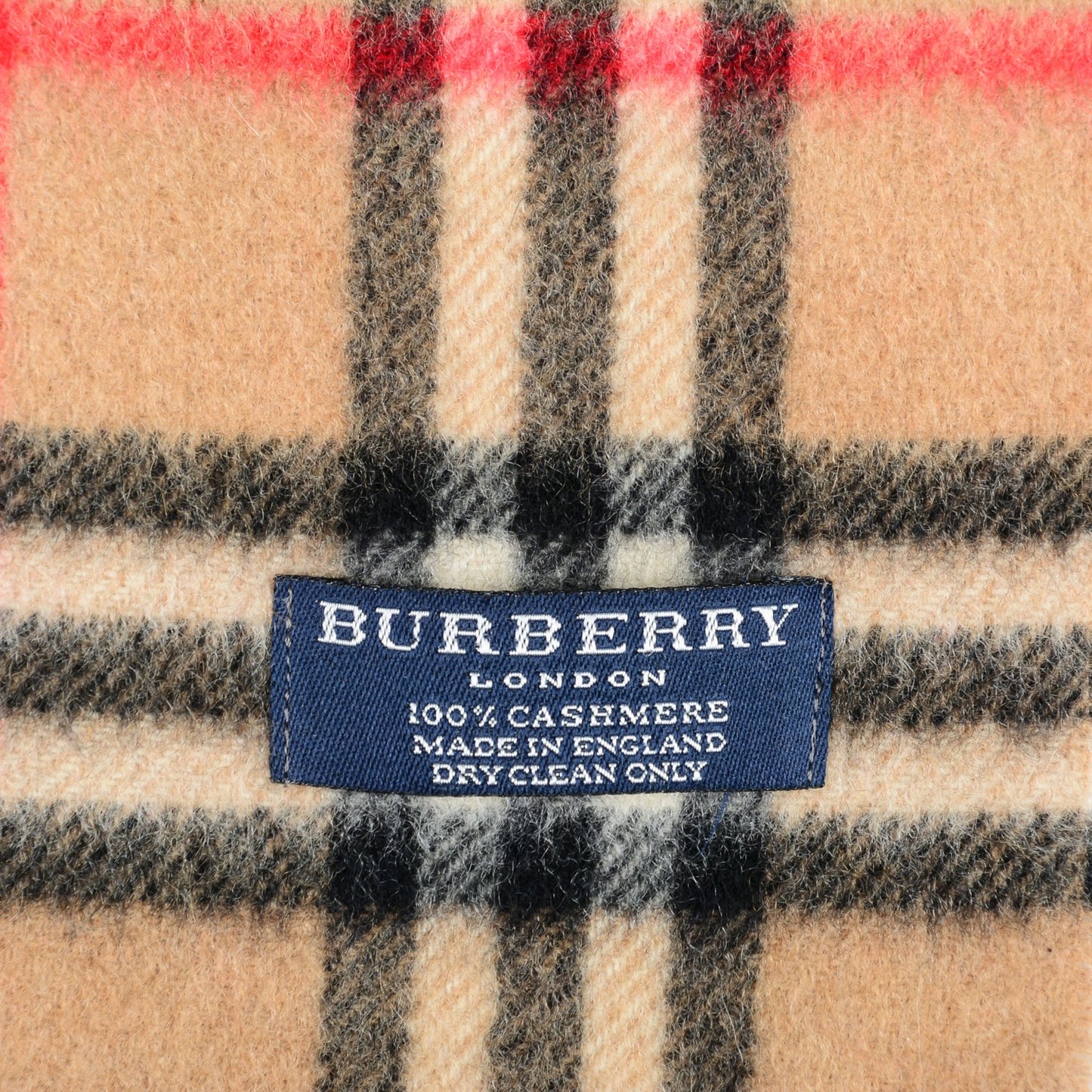 Cashmere Nova Check Fringe Scarf Camel