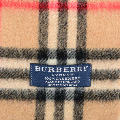 Burberry Cashmere Nova Check Fringe Scarf Camel 4 of 4