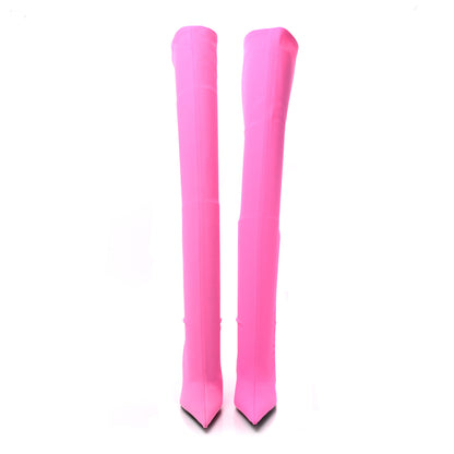 Balenciaga Spandex Pointed Toe Knife 110MM Thigh High Boots 39.5 Pink 2 of 9