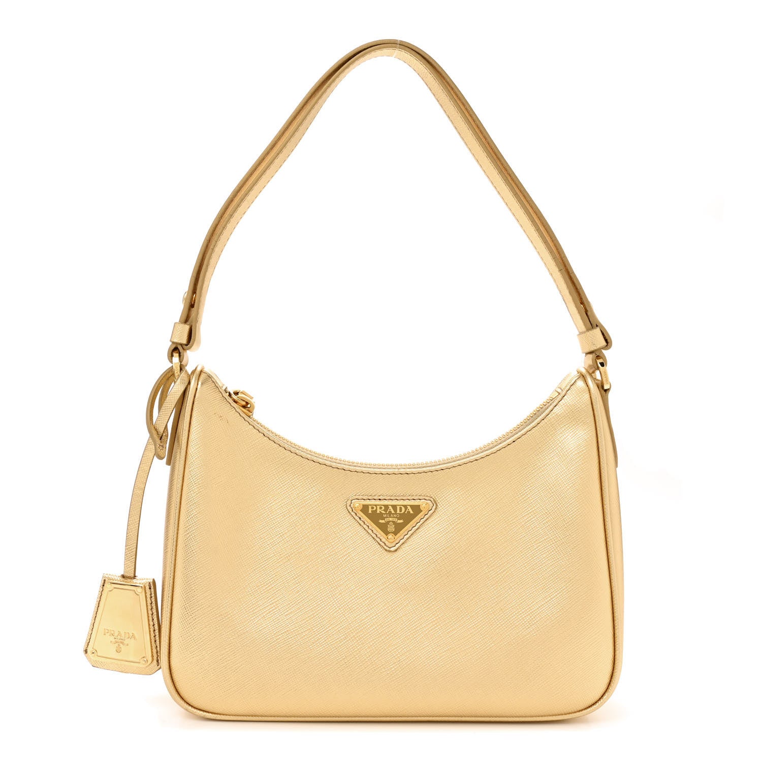 Prada Saffiano Lux Mini Re-Edition Shoulder Bag Platino 1 of 13