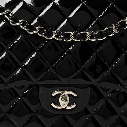 Chanel Patent Quilted Jumbo Double Flap Black 8 of 11