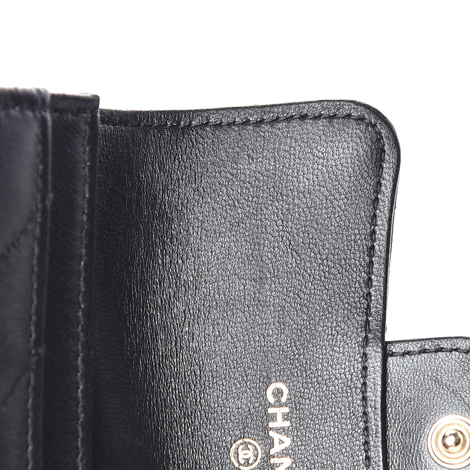 Chanel Lambskin Chevron Quilted Flap Card Holder Black 11 of 12