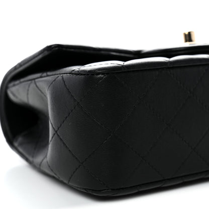 Chanel Lambskin Quilted Mini Top Handle Rectangular Flap Black 9 of 10