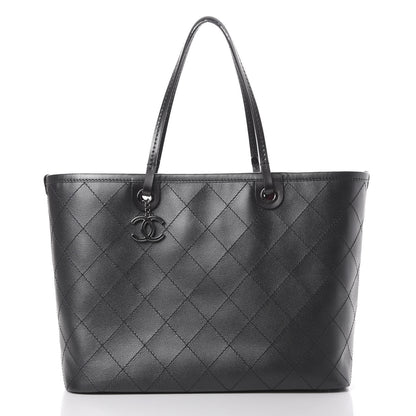 Chanel Grained Calfskin Large Shopping Fever Tote Black 2 of 12