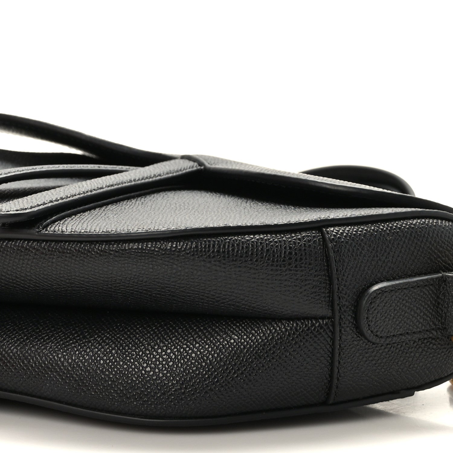Christian Dior Grained Calfskin Saddle Bag With Strap Black 9 of 10
