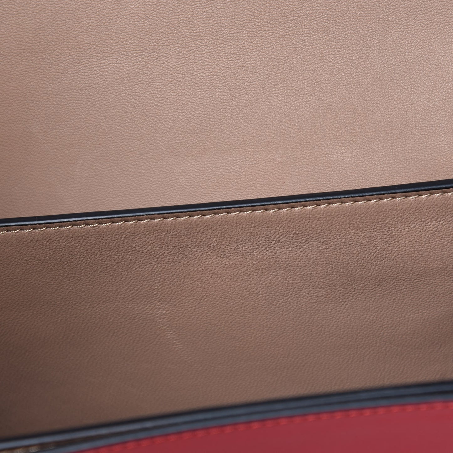 Calfskin Rivet Colorblock Shoulder Bag Black Red