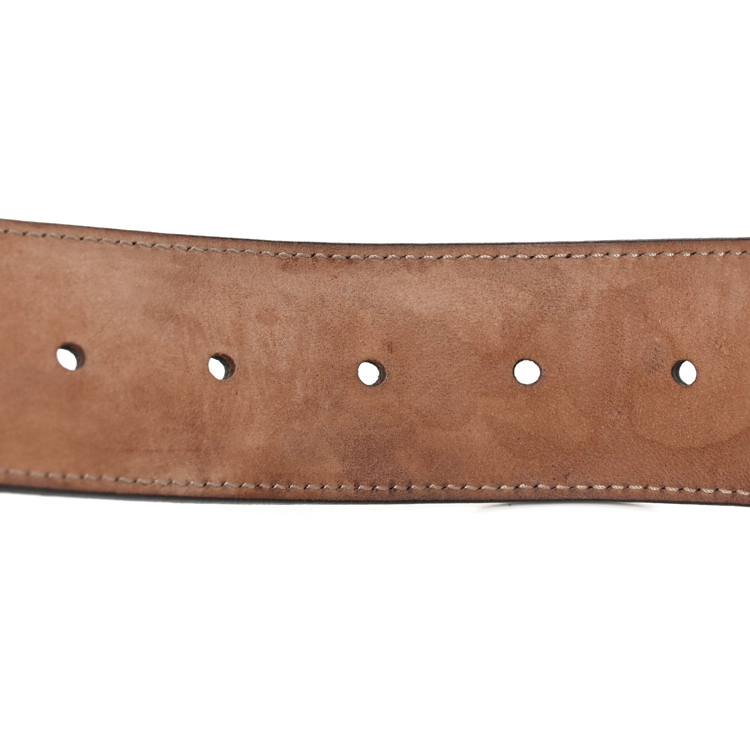 Gucci Nylon Textured Dollar Calfskin Double G Web 40mm Belt 70 28 Green Red Dark Cocoa 3 of 4