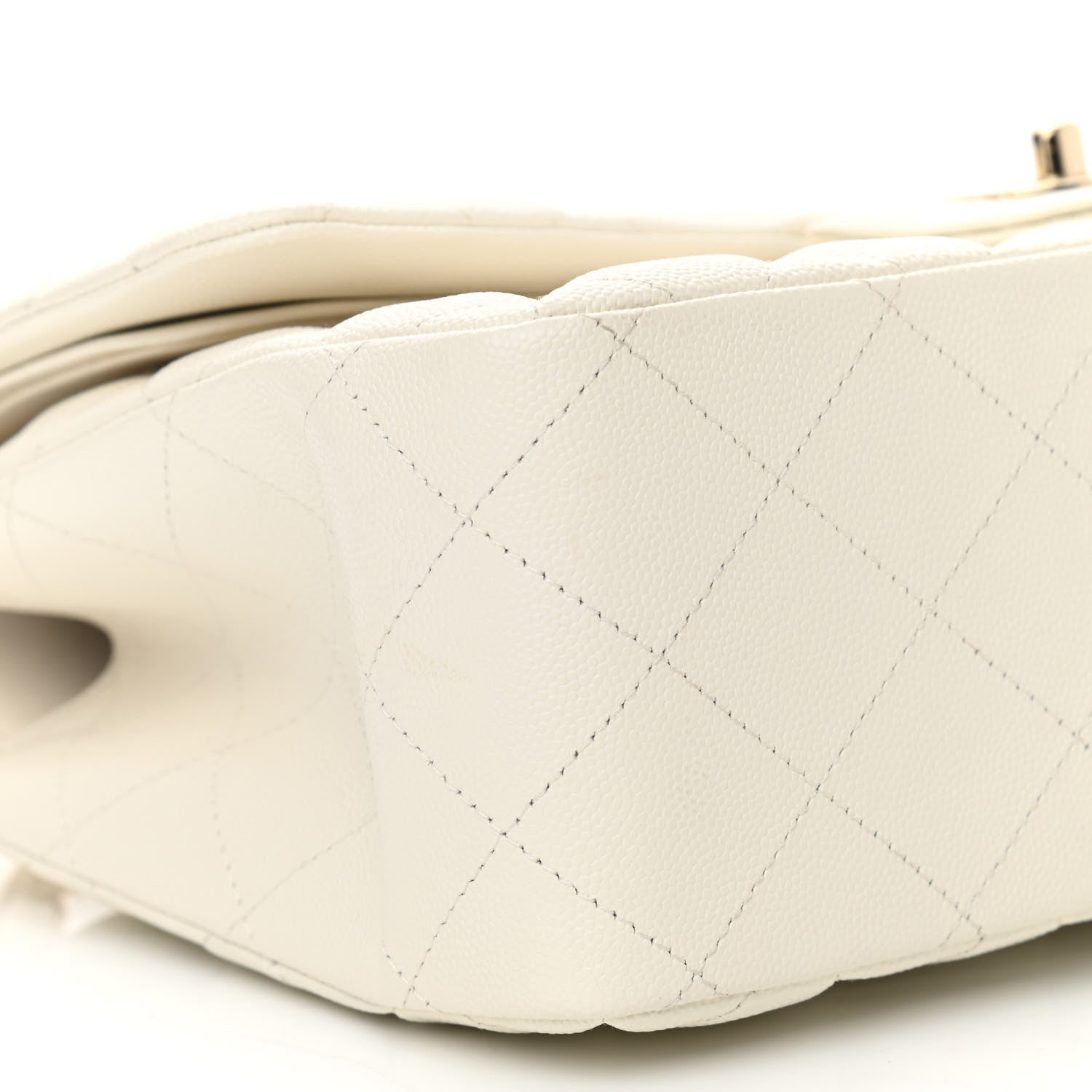 Chanel Caviar Quilted Jumbo Double Flap White 9 of 12