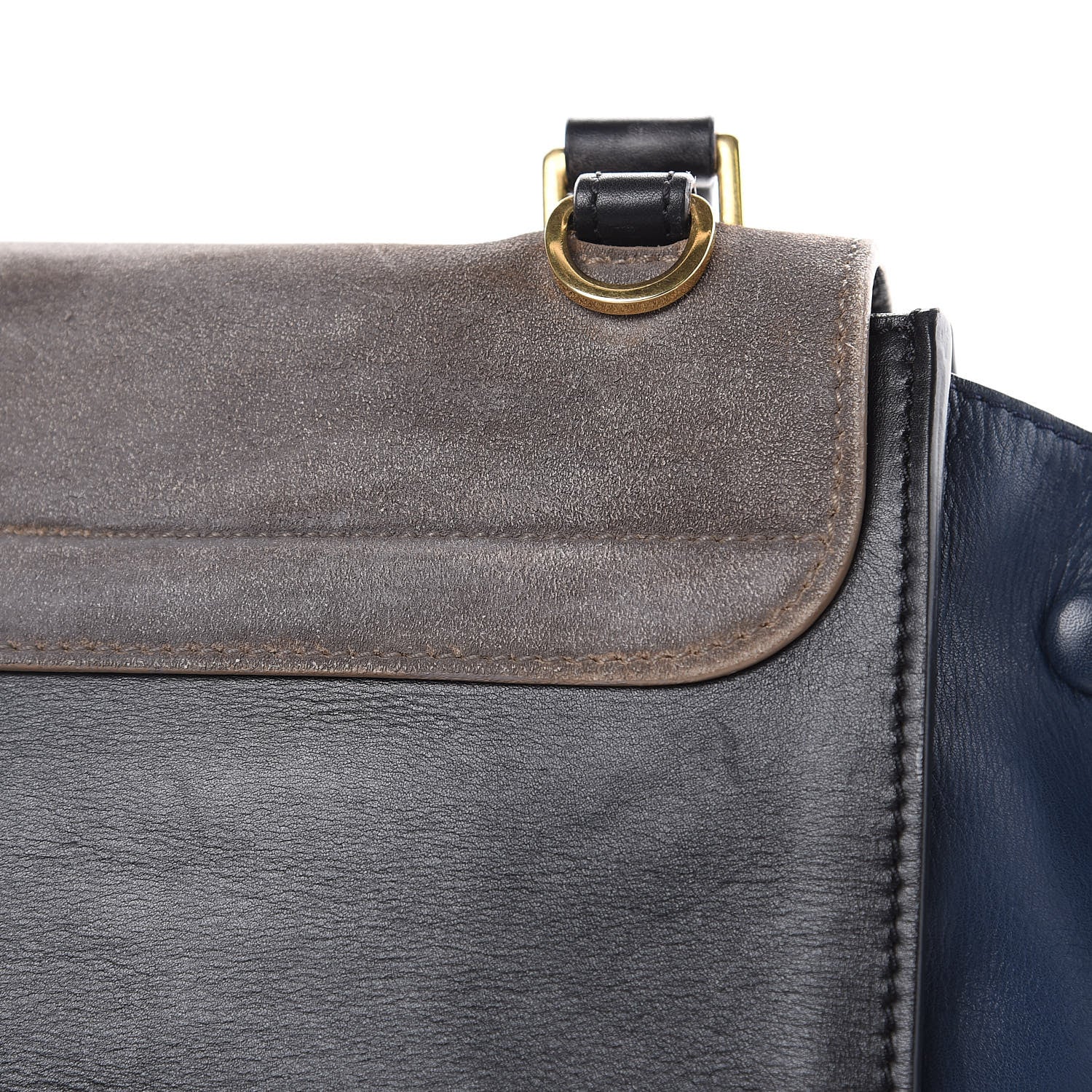 Celine Calfskin Suede Medium Tri-Color Trapeze Grey 12 of 27