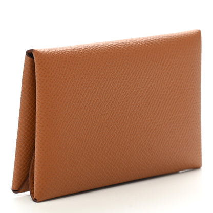 Hermes Epsom Calvi Duo Card Case Gold 3 of 7