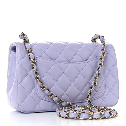 Chanel Lambskin Quilted Mini Rectangular Flap Light Purple 2 of 9