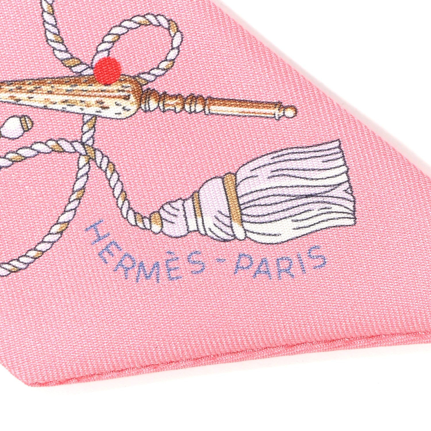 Hermes Silk Les Cles A Pois Twilly Rose Beige Multicolor 2 of 4